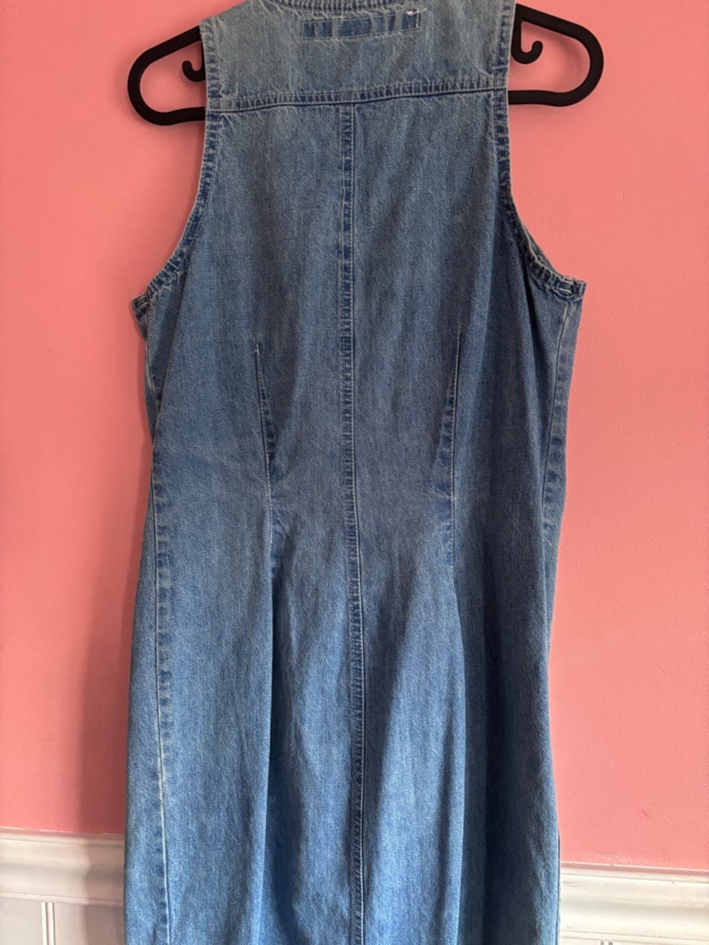 Santa Barbara Light Blue Denim Midi Dress with Button Front - Picture 3 of 3